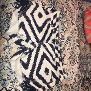 White and Navy shorts with lace on the side